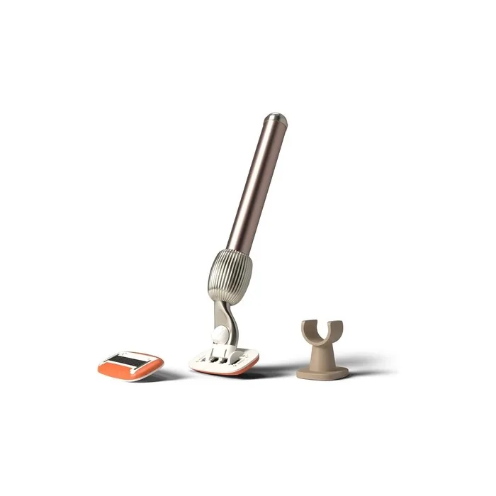 Fler The Razor Starter Set - Women's Razor with Replaceable Razor Heads and Holder, Unisex Razor with Aloe Vera and Vitamin E, Blush Pink