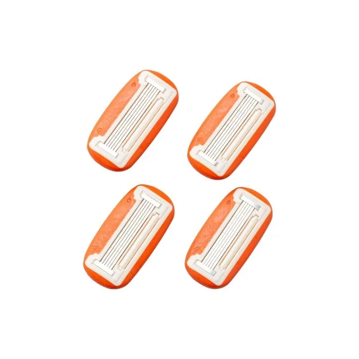 Fler Women's Razor Blades Replacement Parts for Hair Removal with Aloe Vera, Vitamin E, and Jojoba Oil 4-Pack
