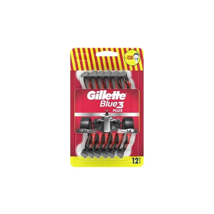 Gillette Disposable Razors For Men Blue3 Red 12 Pieces