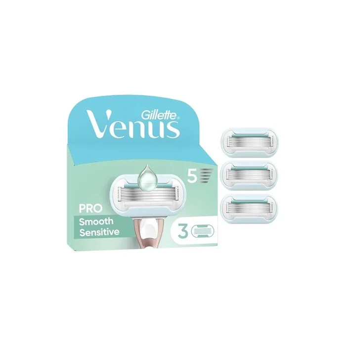 Gillette Venus Pro Smooth Sensitive Razor For Sensitive Skin Pack Of 3 Refill Blades