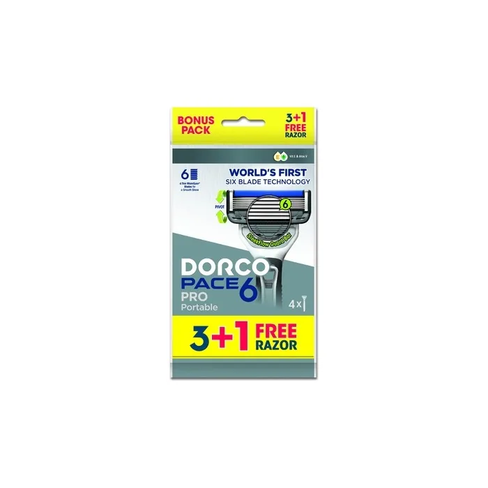 Disiclin Dorco Pace 6 Pro Disposable Razor With 6 Blades 4 Pieces
