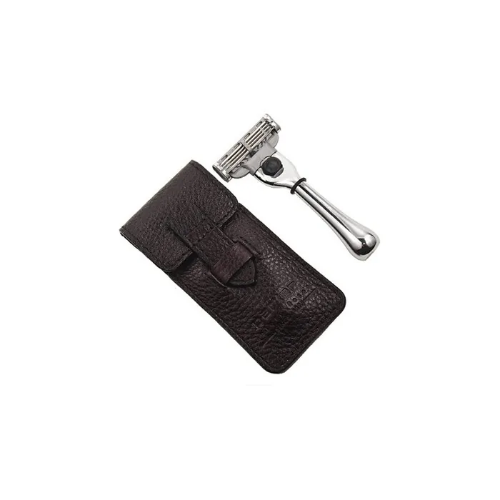 Parker Travel Mach 3 Compatible Razor with Leather Case Model TravM3