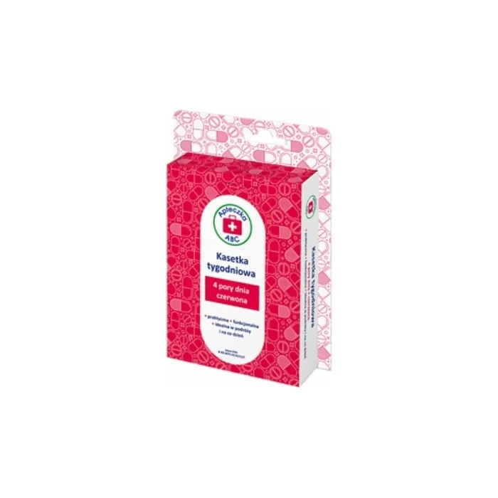 Silesian Pharma Abc Weekly Pill Organizer 4 Times Daily Red