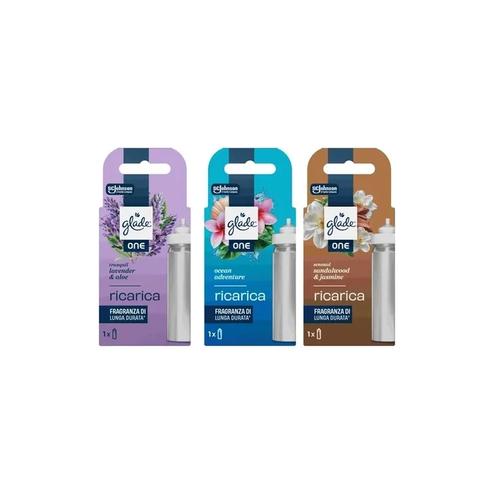 Glade One Refill 10ml Assorted Scents - Ocean Adventure, Tranquil Lavender & Aloe, Sensual Sandalwood & Jasmine