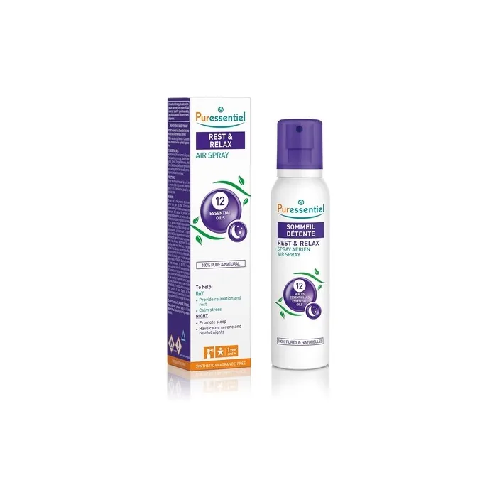 Puressentiel Rest & Relax Air Spray 200ml - Create a Relaxing Space Ready For a Rejuvenating Sleep - 100% Natural - 12 Essential Oils Including Lavender & Chamomile