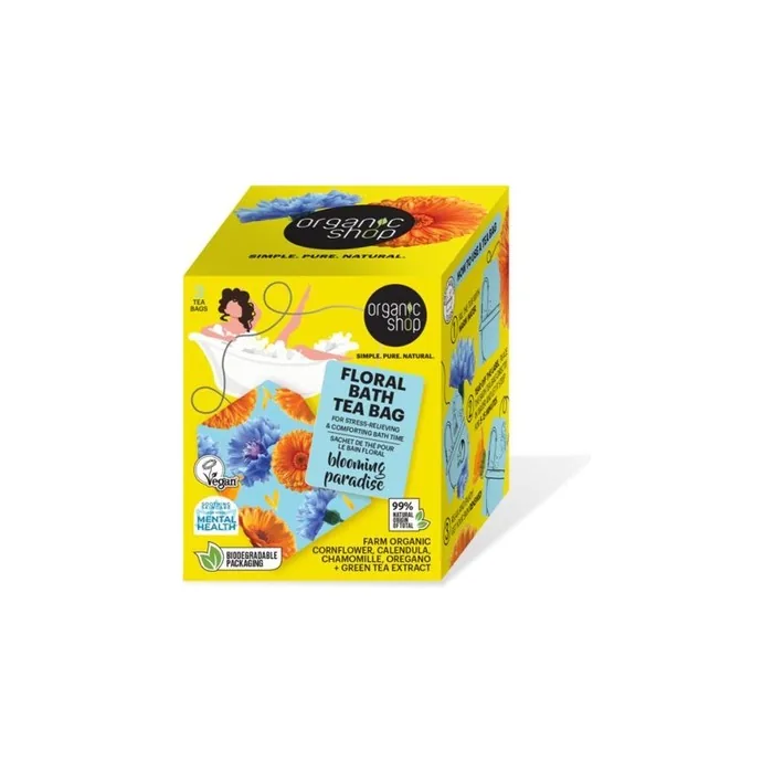 Organic Shop Blooming Paradise Floral Bath Tea Bags - 280 Units
