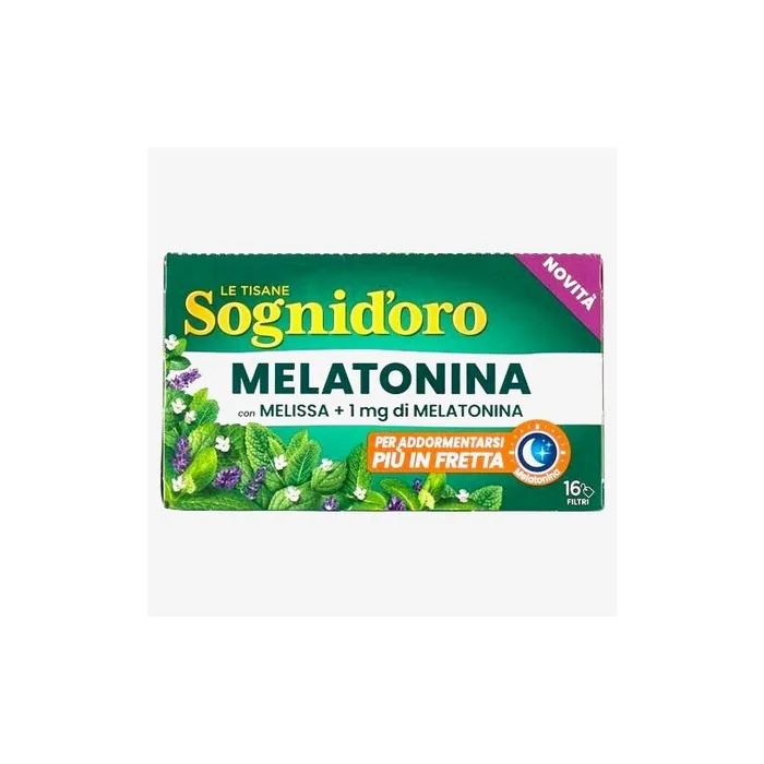 Sogni D'Oro Chamomile with Melatonin and Melissa Star Infusion Herbal Tea 16 Bags
