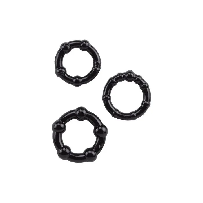 Black Beaded Cock Rings