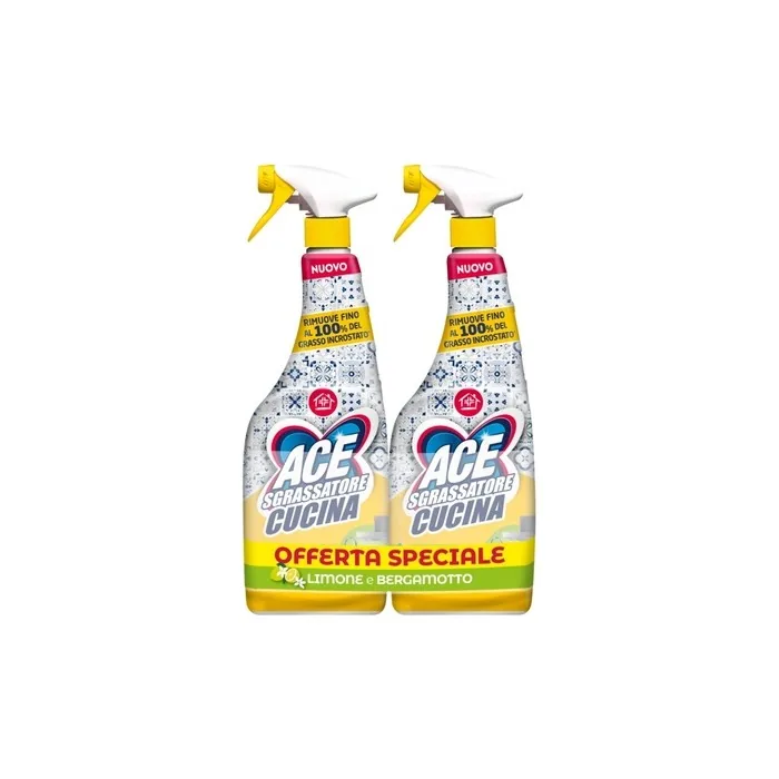 Ace Degreaser Spray 600 Ml X 2 Kitchen Lemon And Bergamot