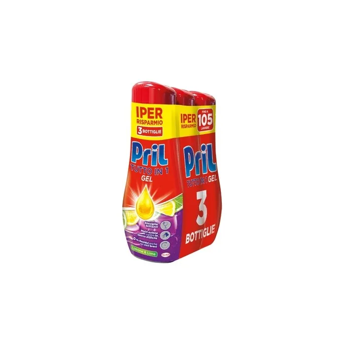 Pril Gel Allinone 630 Milliliters X 3 Lemon & Lime
