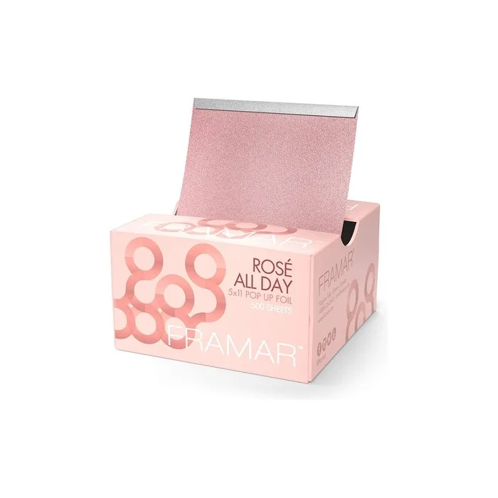 Framar Rose Embossed Pop Up Hair Foil for Highlighting and Coloring Hair 500 Sheets