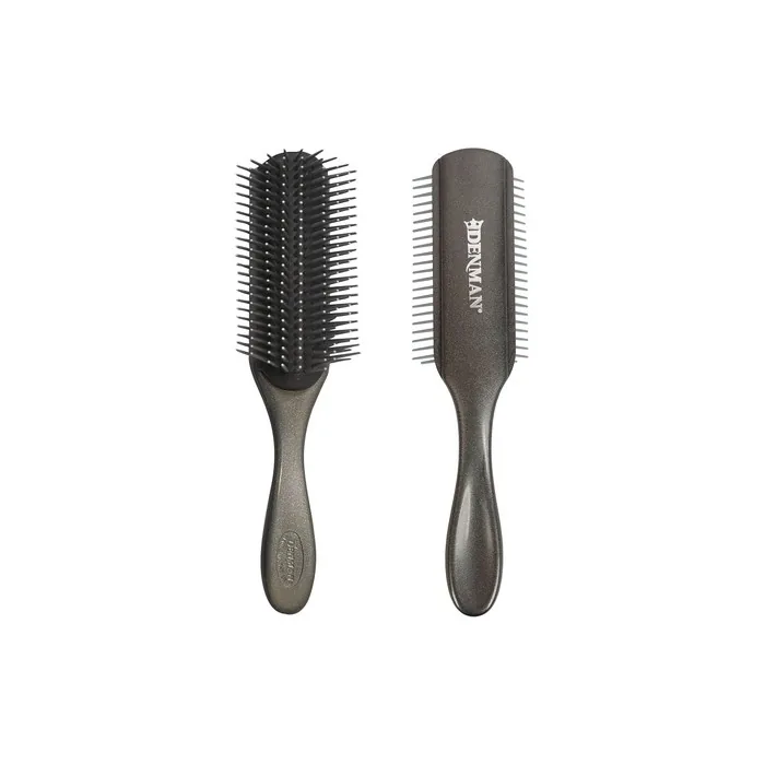 Denman Curly Hair Brush D4 Silver 9 Row Styling Brush For Styling Smoothing Longer Hair And Defining Curls For Women And Men Charcoal