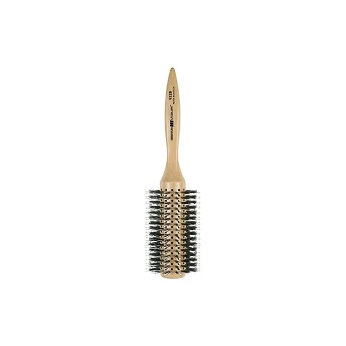HERCULES SAEGEMANN 9228 Round Brush Nourishing Natural Hair Boar Bristle with Polyamide Pins Light Wood