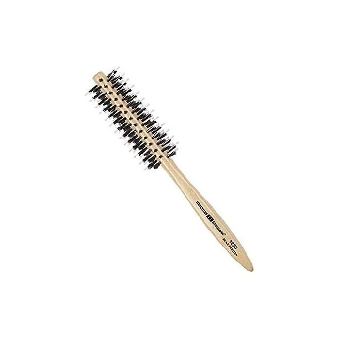 HERCULES SÄGEMANN 9229 Round Brush Natural Bristle Brush with Polyamide Pins for Easy Styling of Voluminous Hairstyles Light Wood Ø 75mm