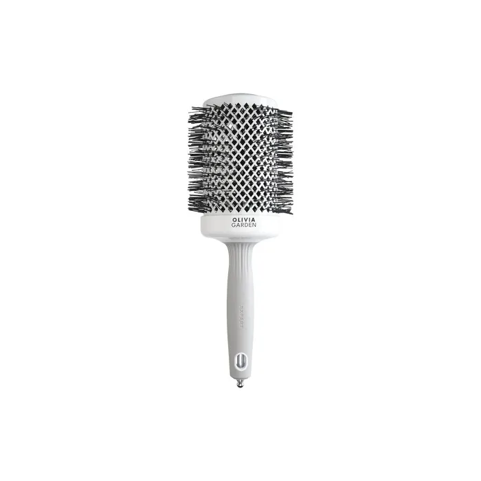 Olivia Garden Expert Blowout Shine Hairbrush White and Grey 65mm