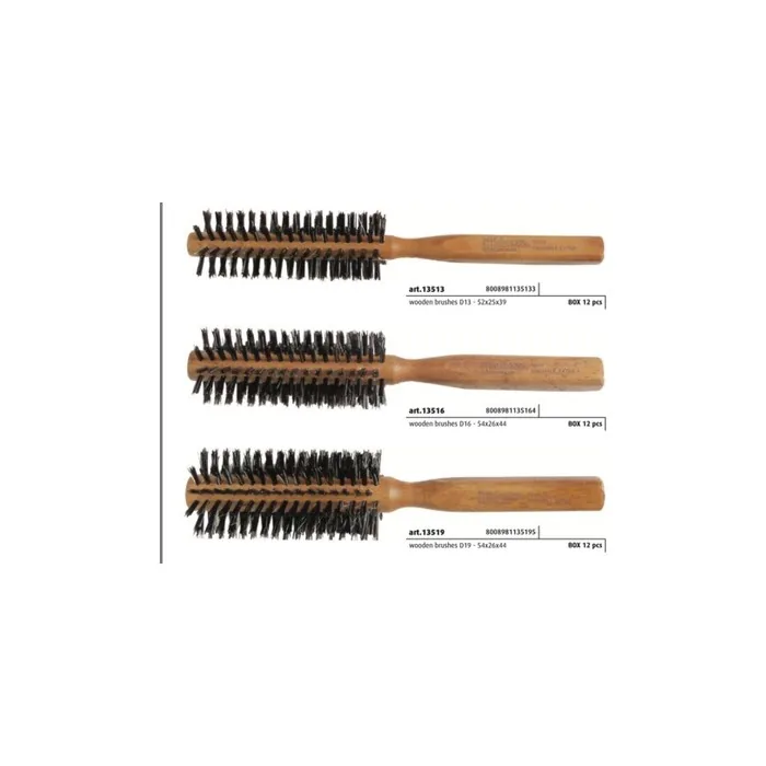 Hairbrush Round Wooden Blow Dryer Brush with Boar Bristles and Nylon