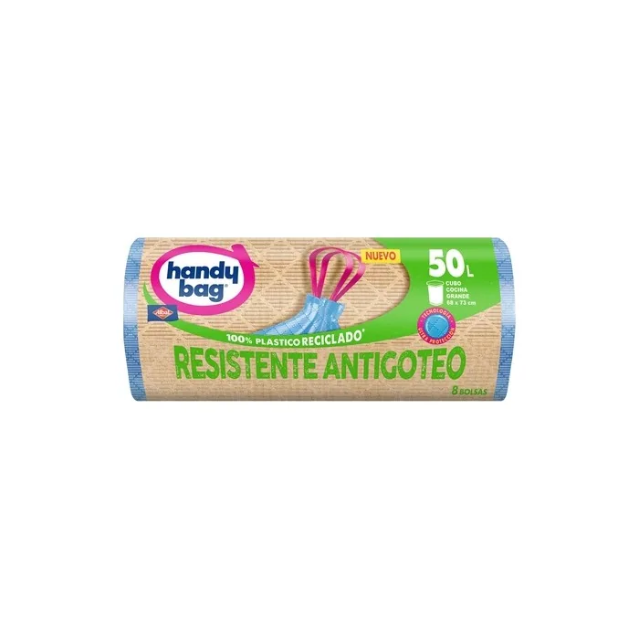 Handy Bag 50L Leak-Proof Trash Bags 68x73 cm - Pack of 8