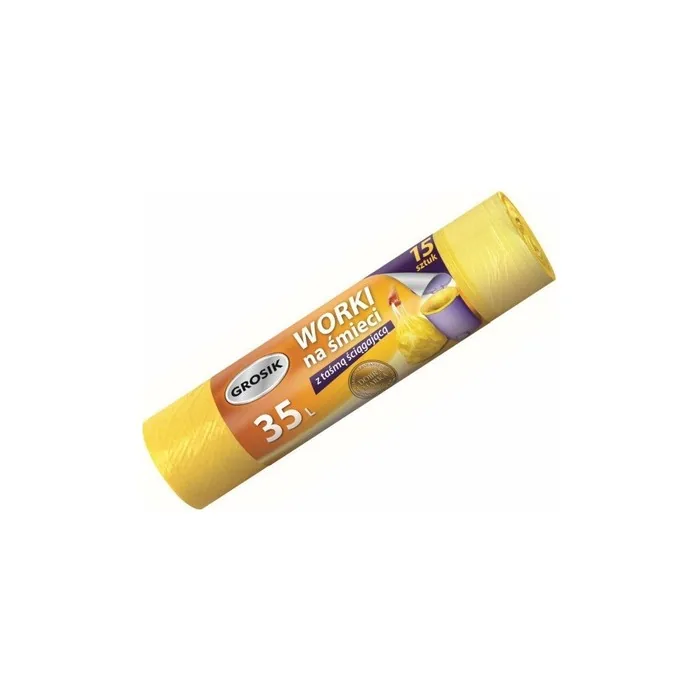 Sarantis Grosik Trash Bags with Adhesive Tape 35 Litres - Pack of 15
