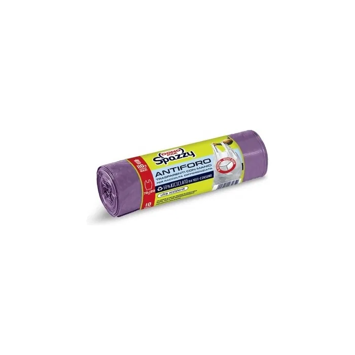 Domopak Domopak Spazzy Trash Bags With Handles 110 Liters Purple 10 Pieces