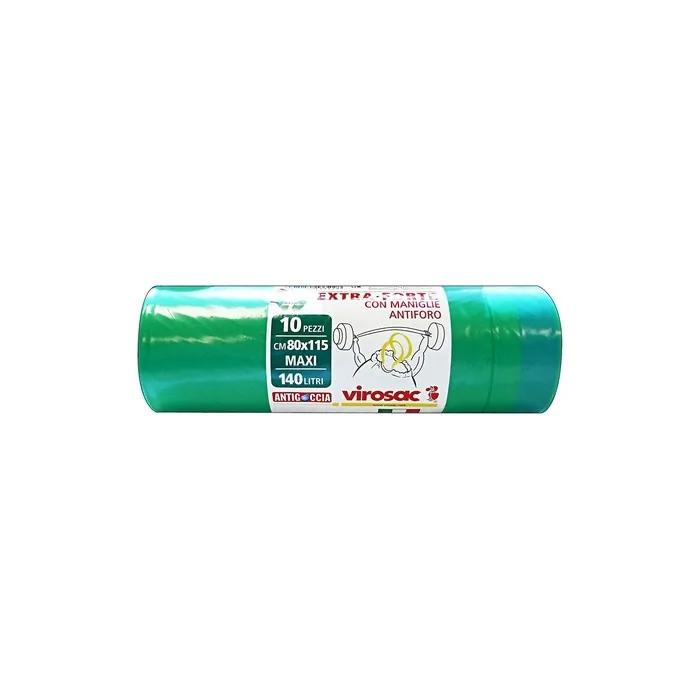 VIROSAC Trash Bags 80 x 115 Green Extra Strong Yellow L