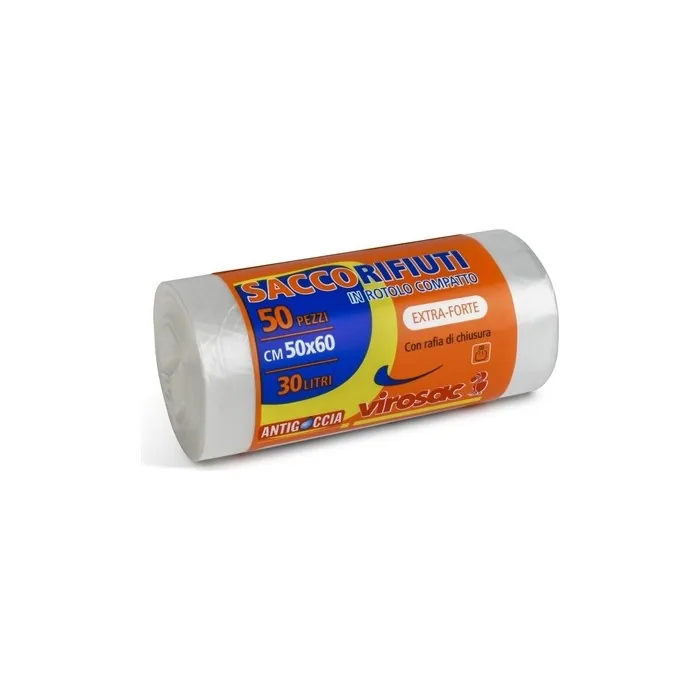 Virosac Trash Bags 50x60 Transparent 50