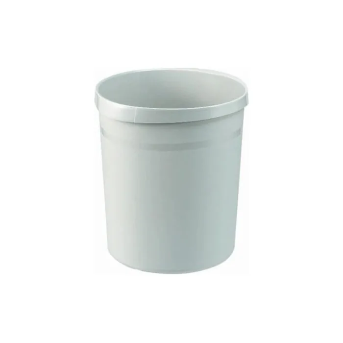 Design Wastepaper Basket Grip, Conical Shape, 18l, 312mm Ø, 350mm High, Light Grey