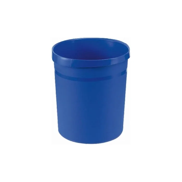 Han Grip Paper Basket, 18 Liters, Round, 2 Recessed Grips, Extra Stable, Blue