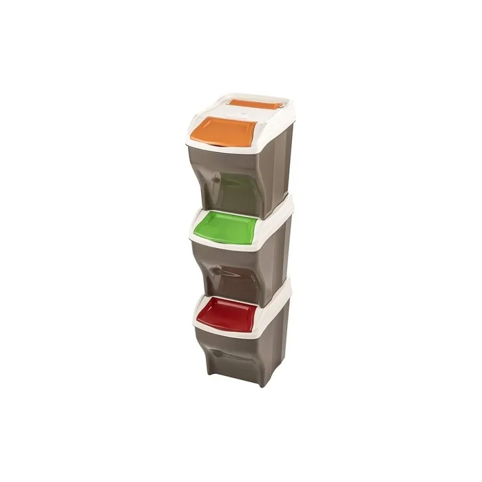 Bama Poker Plus Set of 3 Waste Bins 27 Litres Assorted Color