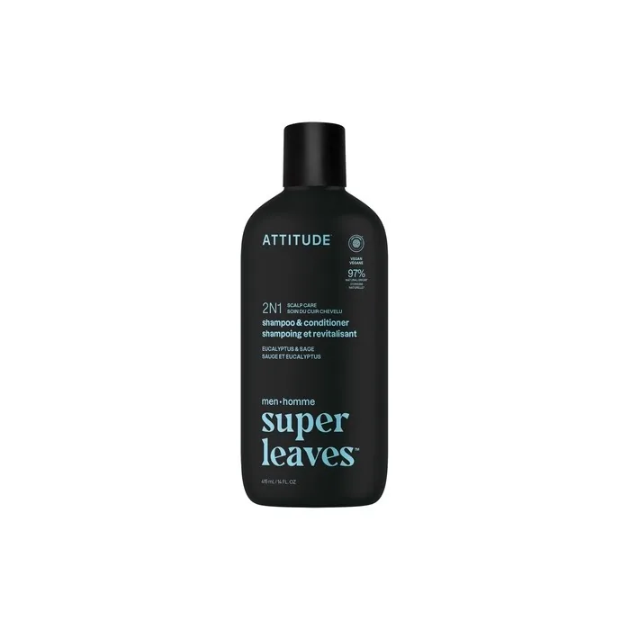 Attitude Men's 2-in-1 Shampoo and Conditioner Scalp Care for Build-Up and Oily Hair