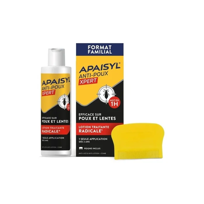 Apaisyl Xpert Anti-Lice Lotion Kills 100% of Lice and Nits in 1 Hour
