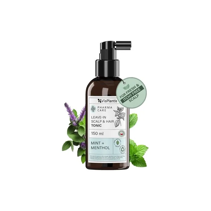 Vis Plantis Leavein Scalp Tonic With Mint & Menthol 150ml Sebum Control Lotion For Oily Hair & Roots Nourishing Greasy Hair Care Treatment