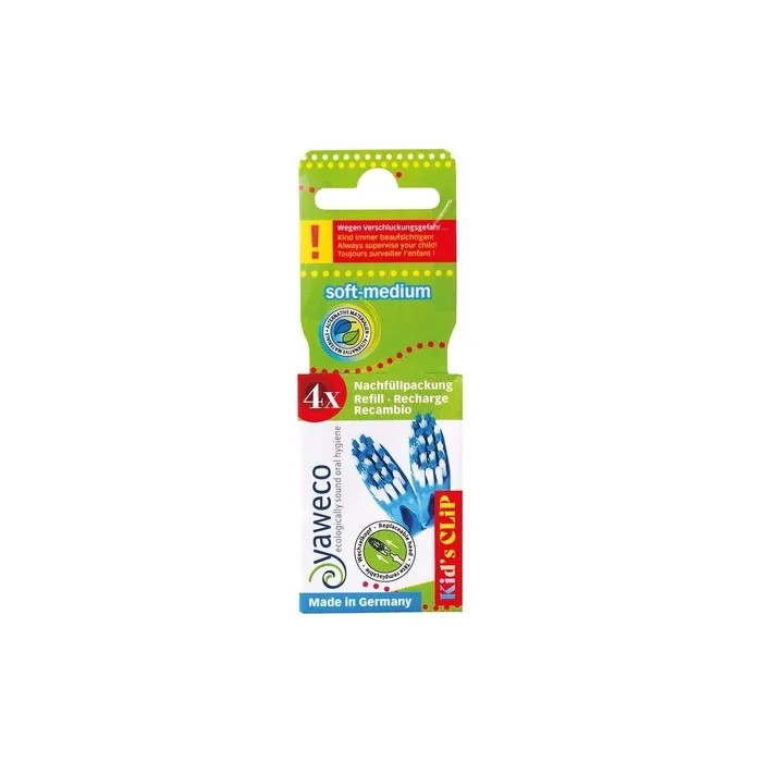 Yaweco Kid's Clip Replacement Heads Refill Pack Soft Medium Pack Of 4