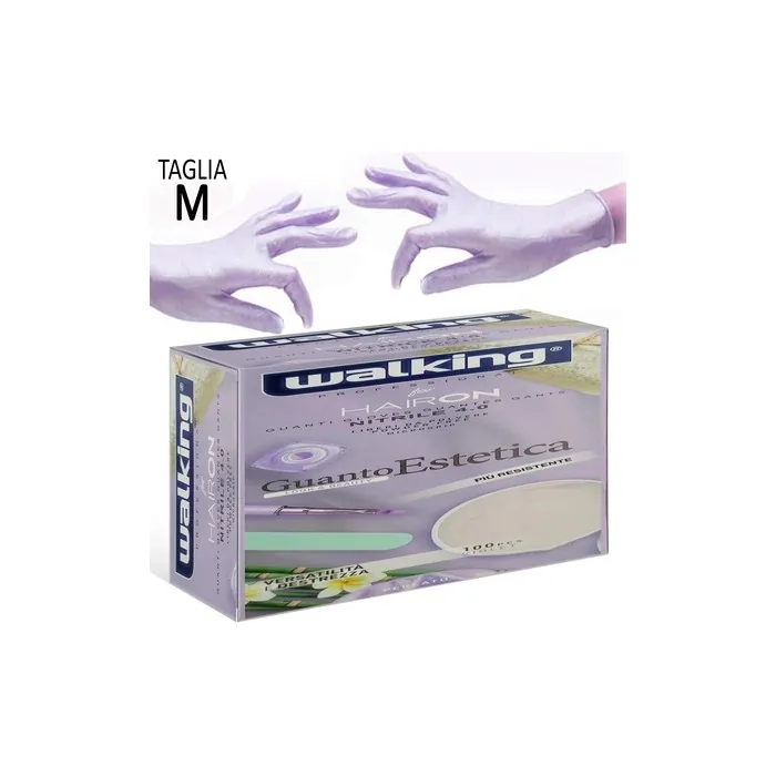 Walking Nitrile Gloves For Beauty Pearl Purple - 100 Pieces