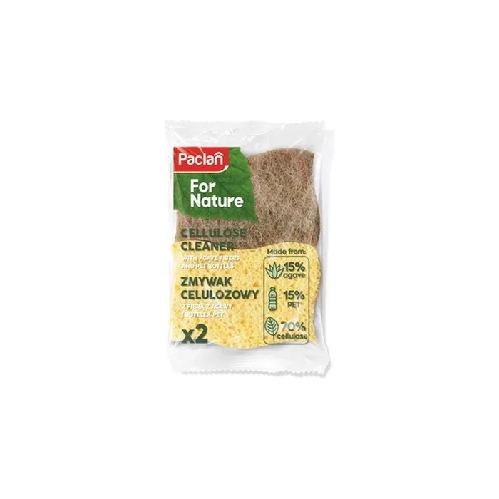 Paclan For Nature Cellulose Scrubber with Agave Fibers and Recycled Bottles - Pack of 2