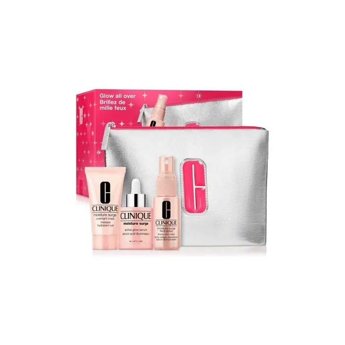 Clinique Glow All Over Moisture Surge Set Includes Active Glow Serum 30ml Overnight Mask 30ml And Face Spray 30ml