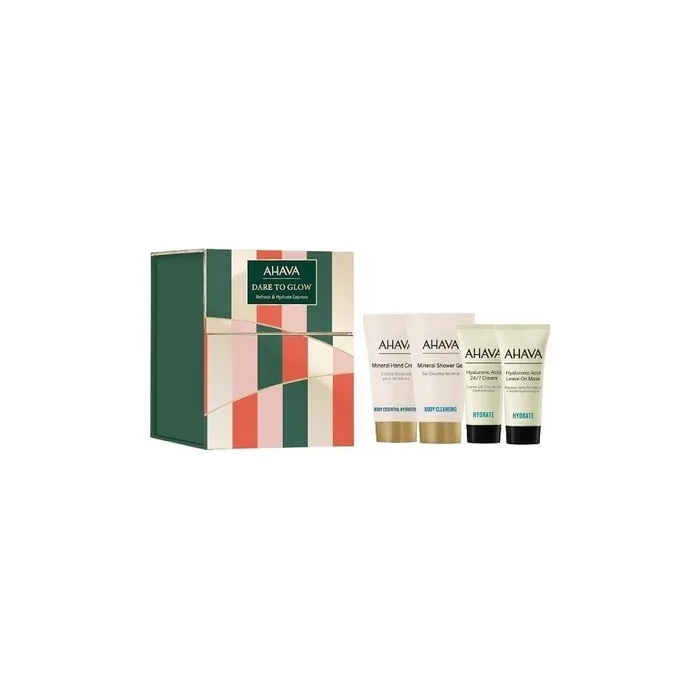 Ahava Holiday Refresh & Hydrate Express Set - 15ml Face Cream, 15ml Face Mask, 40ml Hand Cream, 40ml Shower Gel