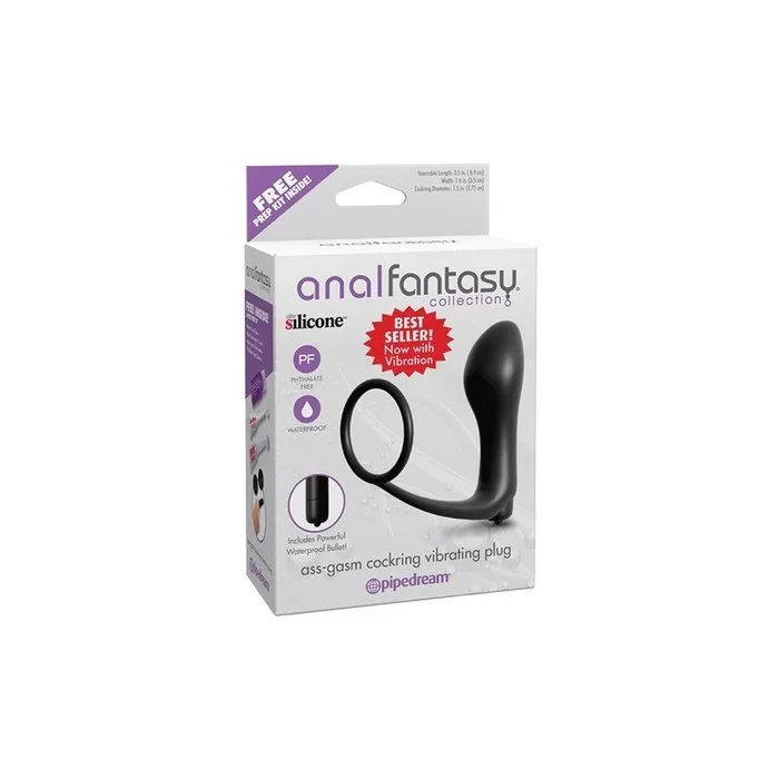 Anal Fantasy Collection Ass Gasm Vibrating Plug With Cockring