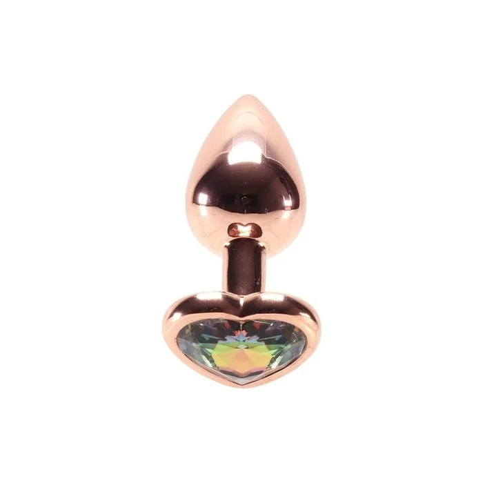 NS Novelties Rear Assets Heart Butt Plug with Crystal Rose Gold