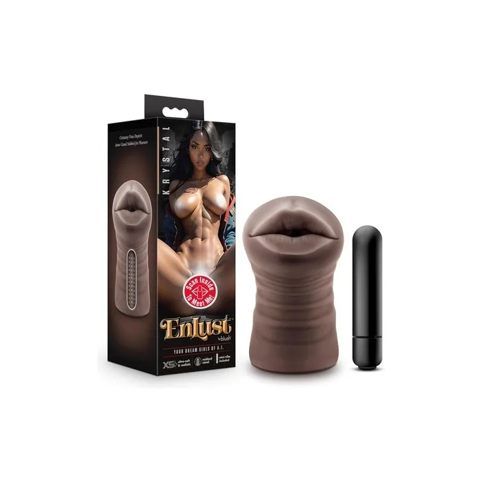 Blush Enlust Krystal Vibrating Stroker Brown 125cm