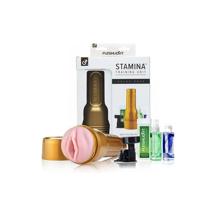 Fleshlight Stamina Training Unit STU Value Pack - Discreet, Sturdy Masturbator with Extensive Accessories