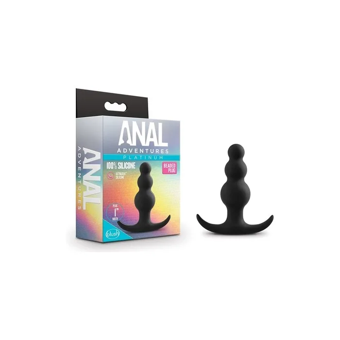 Anal Adventures - Beaded Anal Plug - Black