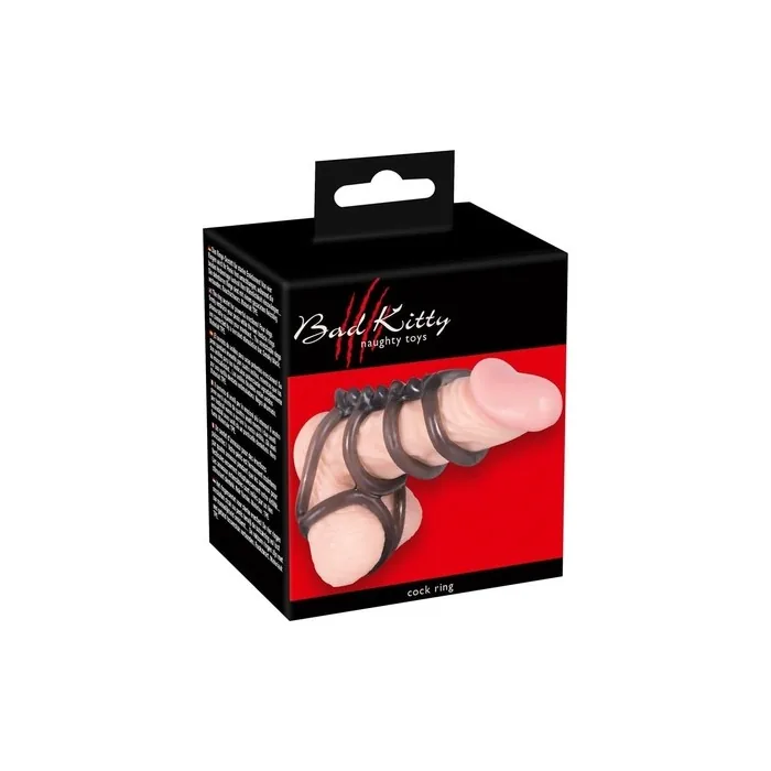 Bad Kitty Cockring Soft Penis And Testicle Ring On A Bar For Him