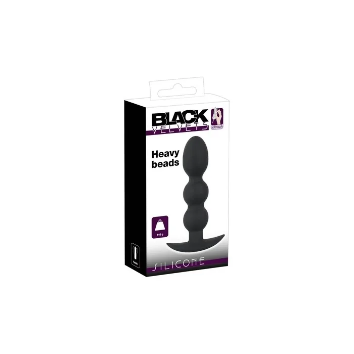 Black Velvets Heavy Beads Anal Plug 145 G