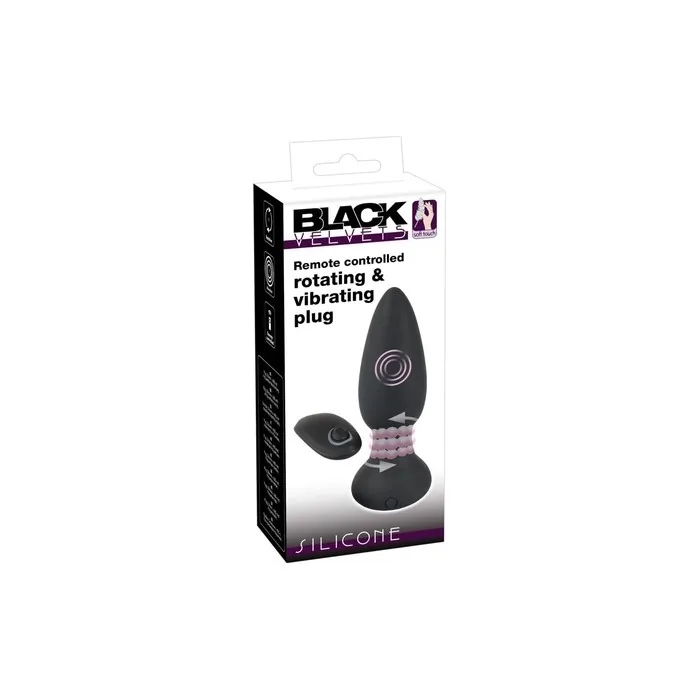 Black Velvets Rotating Butt Plug Stimulating Anal Plug For Women