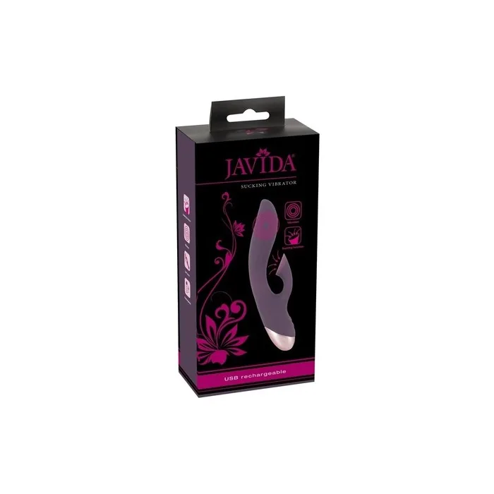 Javida Vibrator With Clitoris Stimulator Purple