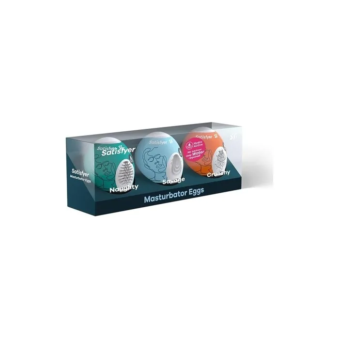 Satisfyer Masturbator Egg Set Naughty, Savage & Crunchy - Pack of 3
