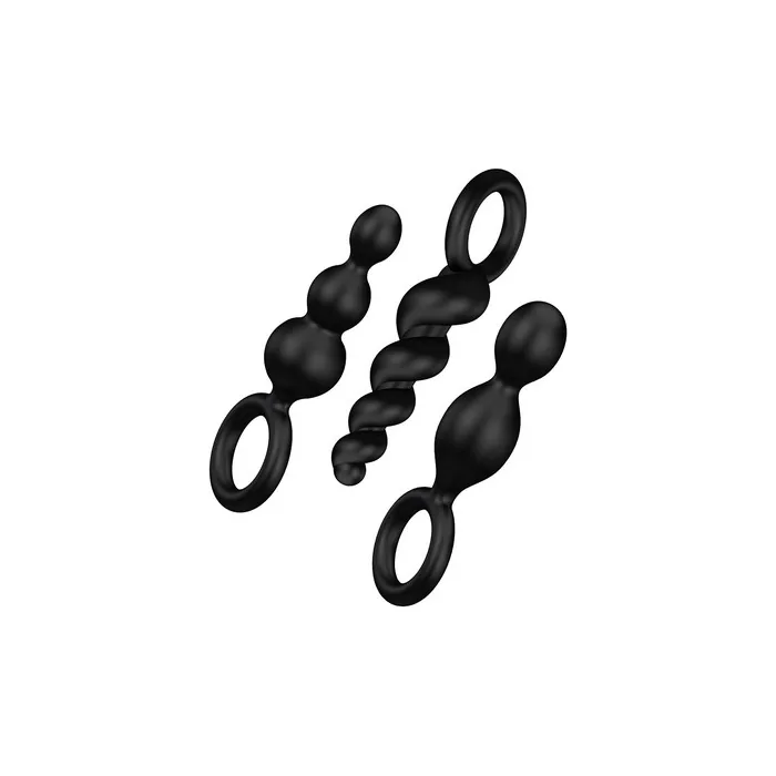 Satisfyer Booty Call Plugs Anal Plug Set With Stimulating Texture Black