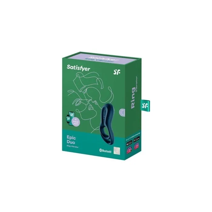 Satisfyer Epic Duo Vibrating Ring Blue 1 Unit
