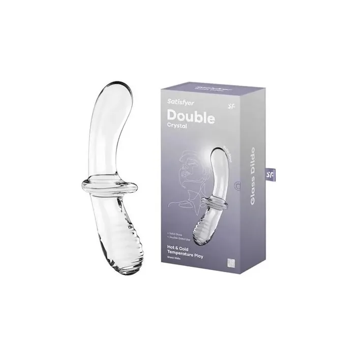 Satisfyer Double Crystal Dildo Hot & Cold Temperature Play Transparent 1 Unit
