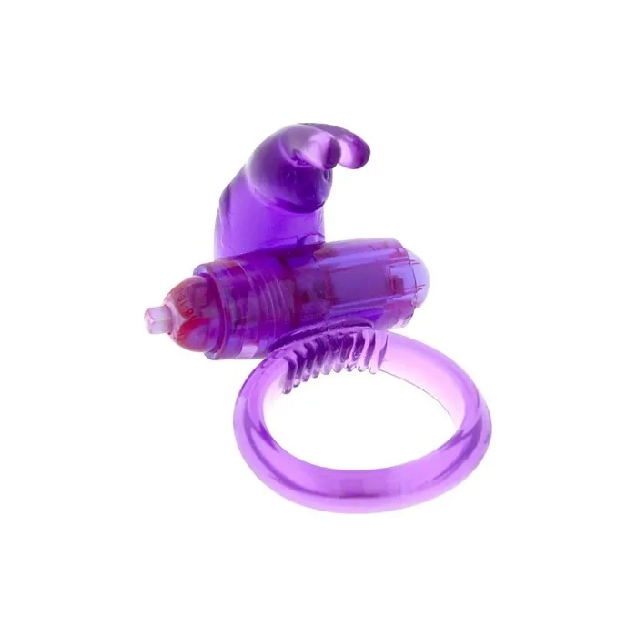 Seven Creations Rabbit Silicone Vibrating - Purple - Penis Ring